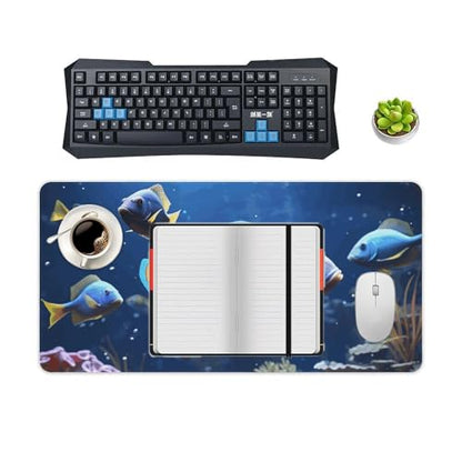Large Size Gaming Mouse Pad Fishs Desk Mat Non-Slip Base Waterproof Desktop Writing Pad for Office Home - color: Fishs, size: 30x60cm