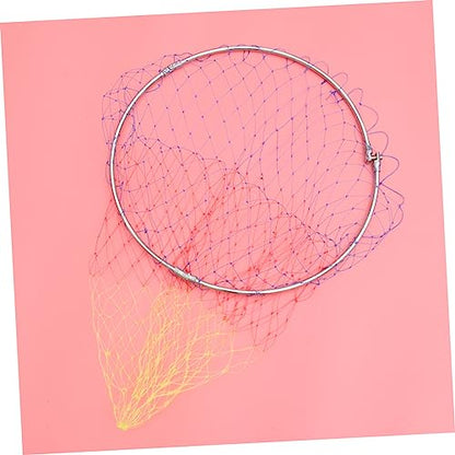 Abaodam Fish Net Bag Accessories Mesh Collapsible Fishing Net Replacement Fishing Net Pole Foldable Fishing Trap - color: Multi