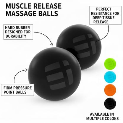 Massage Lacrosse Ball for Deep Tissue Relief - Trigger Point Therapy Ball for Plantar Fasciitis, Myofascial Release for Back, Shoulder, Foot - Massage Ball Roller - 1 Pack (Night Black) - color: Night Black