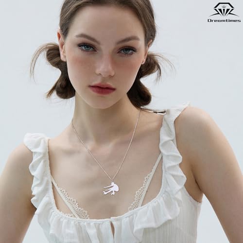 Dreamtimes Ice Skater Necklace Skating Charm Sports Pendant Necklace Ice Skating Sport Pendant Necklace Inspirational Jewelry for Women Skate Lover - color: Silver-2