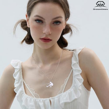 Dreamtimes Ice Skater Necklace Skating Charm Sports Pendant Necklace Ice Skating Sport Pendant Necklace Inspirational Jewelry for Women Skate Lover - color: Silver-2