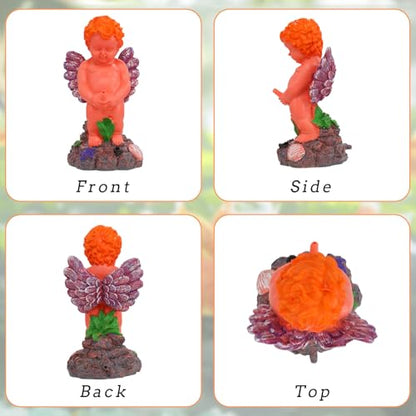 WishLotus Mini Volcano Aquarium Bubbler Decorations, Resin Fish Tank Decorations with Bubble Stone (Angel)