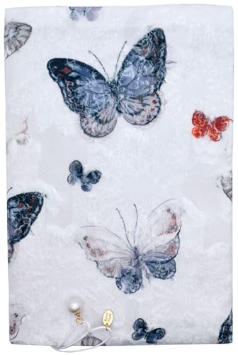 BLBMH 6x9 Bible Book Cover for Women, Non-Stretch Fabric Protector for Paperback, Soft Cloth Sleeve with Bookmark for Journals Notebooks | Privacy Reading Gift - Butterfly A - color: Butterfly a