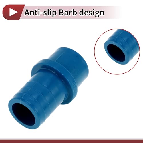 Plastic Hose Barb Fitting 1-1/4" x 1.2" Barb OD Straight Through Pipe Connector Blue 5 Pcs - color: Blue, size: 1-1/4"x 1.2" OD