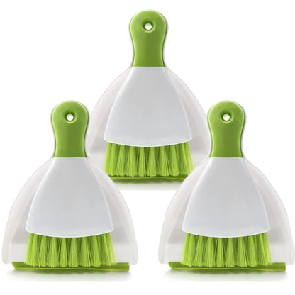 Dust pan Broom Brush Dustpan - Small Broom and Dustpan Set,Mini Broom and Dustpan, Small Dustpan and Brush Set for Home Cleaning,Sofa,Desk,Guinea Pig Cage,Cat Litter etc.（Green 3 Set） - color: Green, size: 3 Set