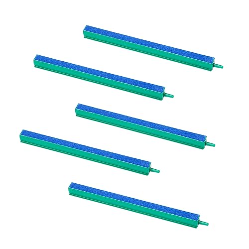 Fish Air Stone 8 Inch Airstones Kit with 5 Pcs Square Oxygen Diffuser Bubble Release Mineral Airstones for Fish Tank Pumps Small DWC Bucket Needs - color: Blue Stone Bar, size: 8 Inch 5PCS