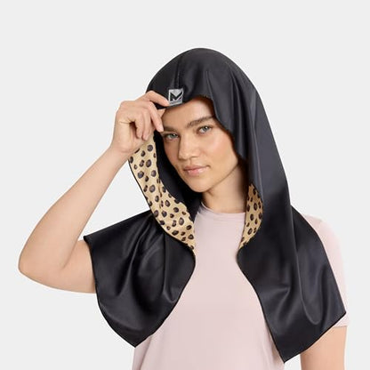MISSION Cooling Hoodie Towel, Evaporative Cool Technology, Cools Instantly When Wet, UPF 50 Sun Protection, Contours Your Head to Stay in Place, Great for Sports, Fitness, Gym - color: Leopard
