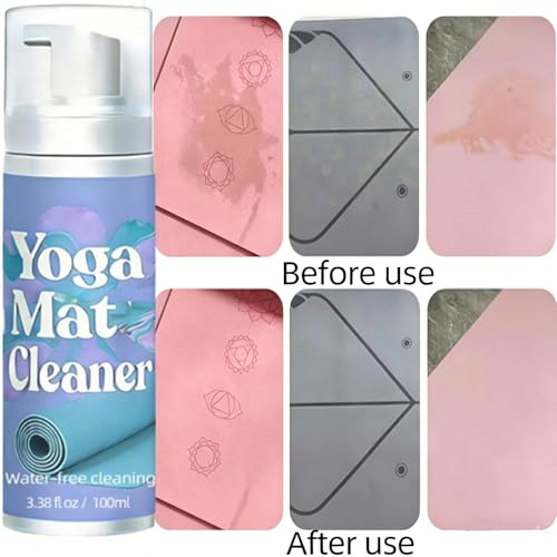Yoga Mat Cleaner Cleaning Stain Removal Solution | 100ml Gym Equipment Mat Cleaner for Blocks Rollers Fitness Gear Indoor Home Travel Daily Exercise Pilates Workout
