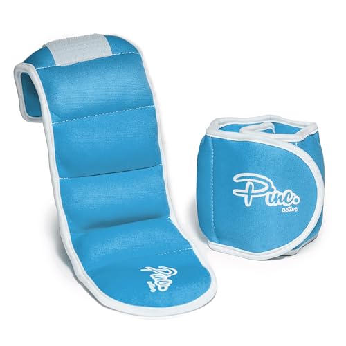 Ankle Weights Set - 0.5lb, 1lb, 2lbs, 3lbs, 4lbs, 5lbs, 8lbs and Adjustable Sets - for Women, Men and Kids - color: Baby blue, style: Adjustable 1-5lbs