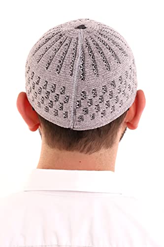 ihvan online Turkish Muslim Winter Velvet Kufi Hats for Men, Taqiya, Takke, Peci, Islamic Caps, Islamic Gifts, Standart Size - color: Grey