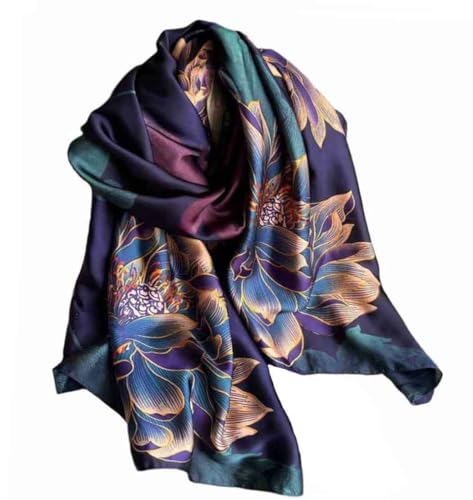 Xyueanlo Scarfs for Women Lightweight Scarves Fashion Print Floral Pattern Head Scarf Wraps Shawls - color: Flower Purple