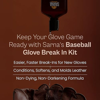 Glove Conditioner, Liquid, 8 Oz – Break in Faster, Keep Leather Maintained – Glove Conditioner for Mitts, Softball, & Baseball Gear Made in USA - size: Break-in Kit
