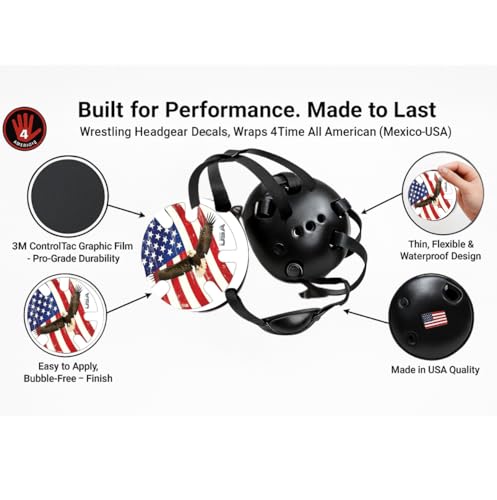 Wrestling Headgear with Ear Protection & Chin Cup Adjustable Lightweight Head Guard for Competition & Practice – Durable Protective Wrestling Ear Guard for Youth & Adult Athletes - color: Eagle & Flag