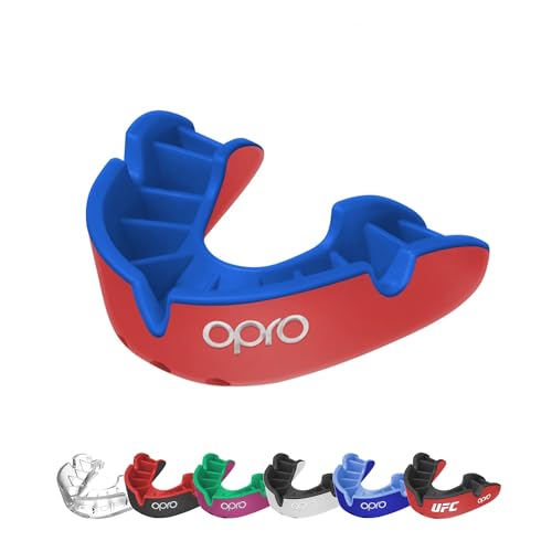 Opro Silver Self-Fit Mouthguard - color: Red/Dark Blue, size: Youth (Under 10)