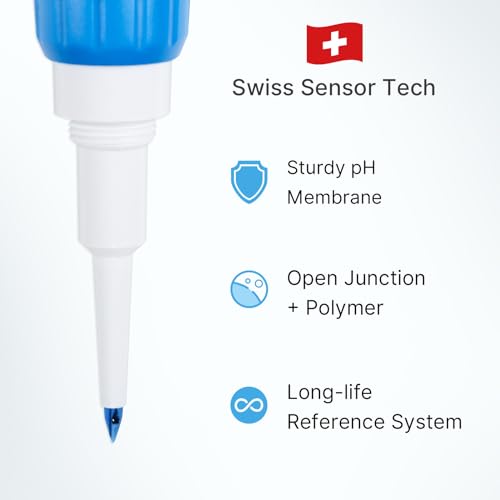 Apera Instruments Premium Series PH60S Food pH Meter Tester Kit with Food-Grade Swiss Spear pH Electrode, ±0.01 pH Accuracy, -2.00-16.00 pH Range (AI313) - style: For Food Samples