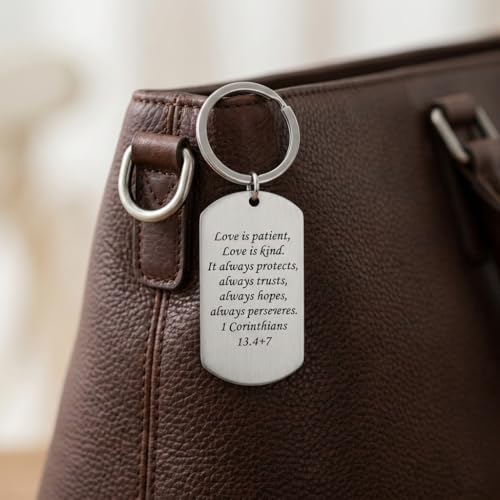 Religion Keychain – Christian Keychains Bag Charms for Women with Bible Verses, Inspirational Key Chains Gifts for Friends, Believer and Couple