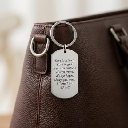 Religion Keychain – Christian Keychains Bag Charms for Women with Bible Verses, Inspirational Key Chains Gifts for Friends, Believer and Couple