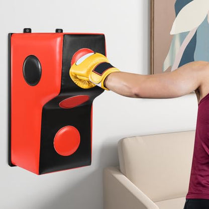 Wall Boxing Punching Pad, Wall Mount Uppercut Boxing Heavy Bag - color: Red+Black