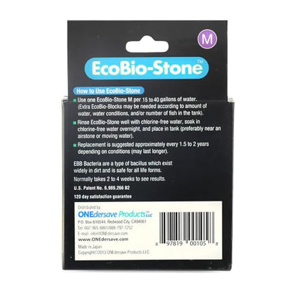 EcoBio-Block Aquarium Water Clarifier (Medium, 15–40 gal) | Volcanic Rock — Lasts Up to 2 Years — No Weekly Additives — Long-Term Water Balance — Safe for Fish, Shrimp, Frogs & Turtles - size: 1 Pack, style: Medium