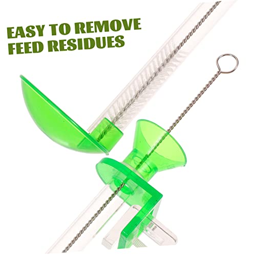 HANABASS Shrimp Feeder Tube Transparent Aquarium Fish Feeder with Adjustable Length Hook Design Spot Feeding Accessory for Shrimp Crabs Clams Tropical Fish 11.81 X 1.96 X 1.18 in Cleaning Brush