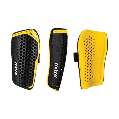 Mitre Unisex Soccer Shin Guards - color: Aircell Pro Black / Yellow, size: Medium