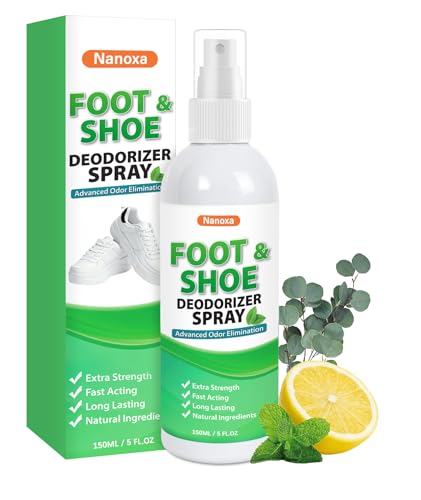 Shoe Deodorizer Spray, 5 fl oz Powerful Foot & Shoe Odor Eliminator, Foot Spray for Smelly Feet, Fast-Acting & Long-Lasting Shoe Freshener Spray for Shoes, Gym Bags, Helmets - size: 5 Fl Oz (Pack of 1)