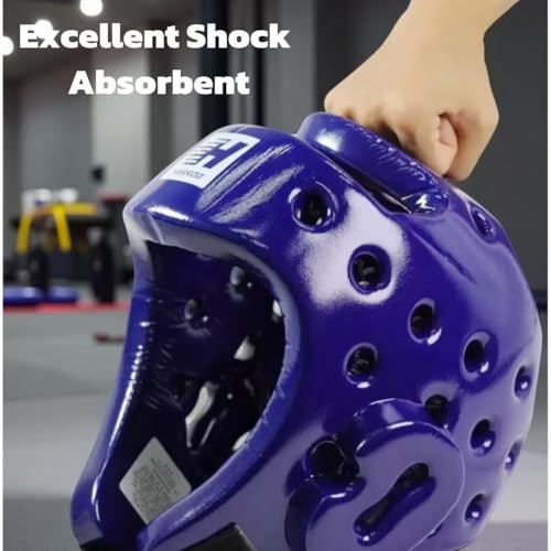 Taekwondo Sparring Head Guard, Competition Protection Headgear for Taekwondo, Karate and Martial Arts - color: blue, size: Large