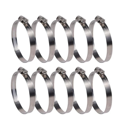 Winlong 3'' Stainless Steel Hose Clamps, 10PK SAE 48 Worm Gear Drive Hose Clamps Clamping Range 2 1/2 to 3 1/2 Inch (64-89mm) for Automotive Plumbing, 2 3/4'', 3 1/4'' clamps - size: SAE#48 (2-1/2" ~ 3-1/2") 10PK
