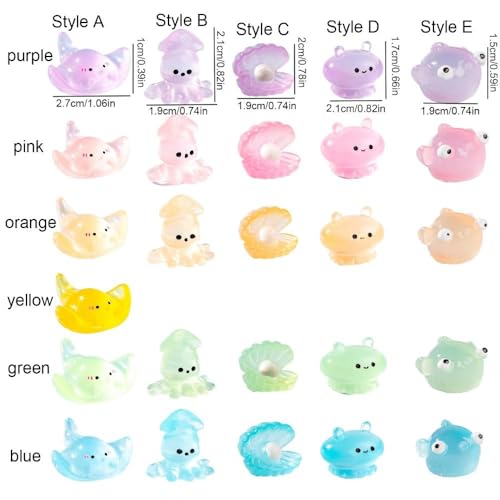 Ornament Resin Marine Animal Ornaments Marine Animal Series Sea Fish Model Sea Animals(Green-Style A)