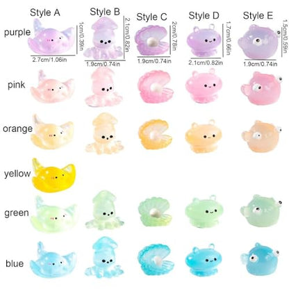 Ornament Resin Marine Animal Ornaments Marine Animal Series Sea Fish Model Sea Animals(Green-Style A)