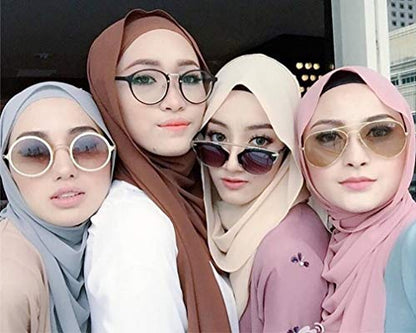 Yeieeo Chiffon Head Wraps for Women - Solid Color Fashion Bubble Chiffon Scarf Hijab - color: Black