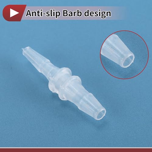 Plastic Hose Barb Fitting 1/16" x 3/32" OD Barb Straight Through Pipe Connector Clear 5 Pcs - size: 1/16"-3/32"