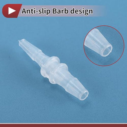 Plastic Hose Barb Fitting 1/16" x 3/32" OD Barb Straight Through Pipe Connector Clear 5 Pcs - size: 1/16"-3/32"