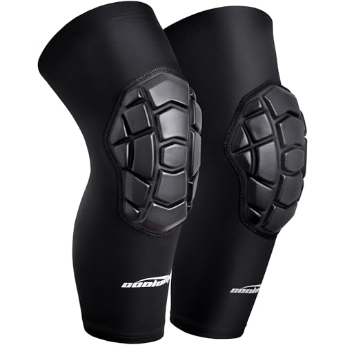 COOLOMG Wrestling Knee Pads for Youth & Kids, Padded Compression Sleeves for Basketball, Volleyball, Sports, Knee Protection Black XS - color: Solid Black, size: X-Small