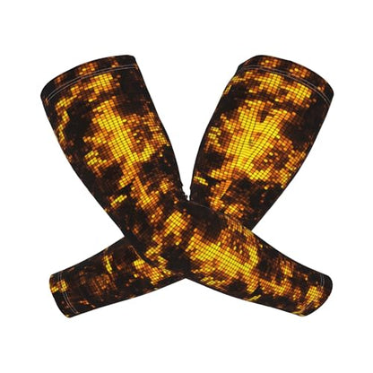 Arm Sleeves Outdoor Garden Sports Cooling Sun Sleeve for Women Men Farm - color: Golden Mosaic