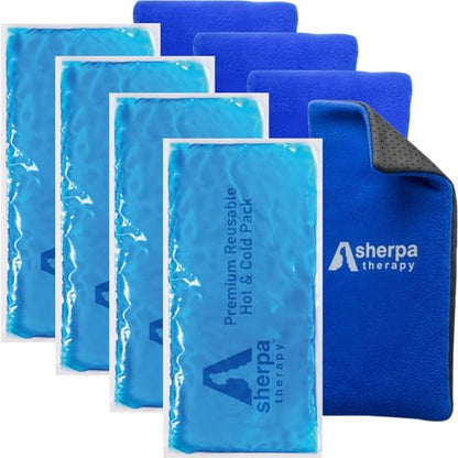 4PK Flexible Hot and Cold Gel Packs for Injuries Reusable - Gel Ice Pack Cold Compress for Knee, Back, Neck, Wrist, Hand, Elbow, Ankle Pain Relief - 9.5" x 4.5" - style: HotandCold