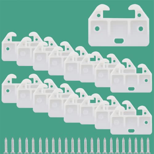 Litoexpe 20 Pieces White Plastic Drawer Guides with Screws, 58×41×29mm | Rear Drawer Replacement Guides Brackets, Smooth Glide Track, Includes Mounting Screws, for Dressers, Wardrobes - size: 58×41×29mm - 20 Pcs