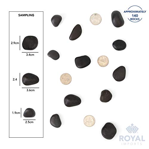 Royal Imports River Rocks, Aquarium Gravel – Black 1"- 1.5" - 2 lbs | Decorative Ornamental Vase Filler Pebbles for Potted Plants, Terrariums, Vases, Succulents, Fish Tank Gravel, DIY & Crafting - size: 1"- 1.5" - 2 lbs, style: Black