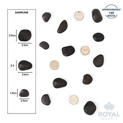 Royal Imports River Rocks, Aquarium Gravel – Black 1"- 1.5" - 2 lbs | Decorative Ornamental Vase Filler Pebbles for Potted Plants, Terrariums, Vases, Succulents, Fish Tank Gravel, DIY & Crafting - size: 1"- 1.5" - 2 lbs, style: Black