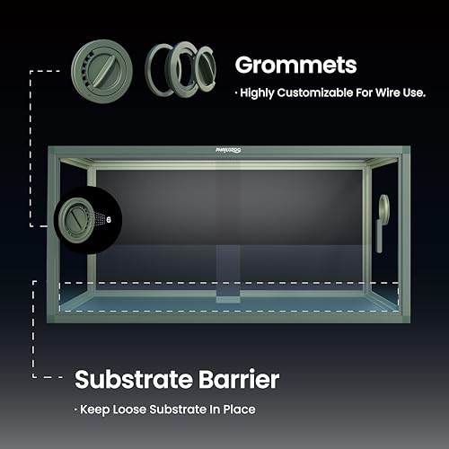 Stackable 50 Gallon Reptile Enclosure for Gecko, Juvenile Reptile | Optimal Ventilation & Light Penetration by Rust Proof Mesh Top, Easy Assembly within 6 Steps with Clear Instruction - color: Earthy Green, size: 50 Gallon