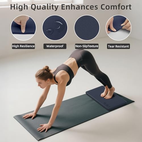ILILI Yoga Knee Pad Foldable, TPE Soft Pad 24*17*0.5inch (Folding Size 17*12*1inch) for Knee Push-ups, Plank Support＆Elbow/Knee Support, Portable and Lightweight for Yoga Pilates, Fitness Exercise, Outdoor