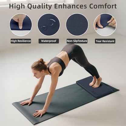 ILILI Yoga Knee Pad Foldable, TPE Soft Pad 24*17*0.5inch (Folding Size 17*12*1inch) for Knee Push-ups, Plank Support＆Elbow/Knee Support, Portable and Lightweight for Yoga Pilates, Fitness Exercise, Outdoor