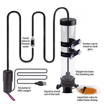 NestBasics Brine Shrimp Hatchery Kit - Artemia Eggs Incubator
