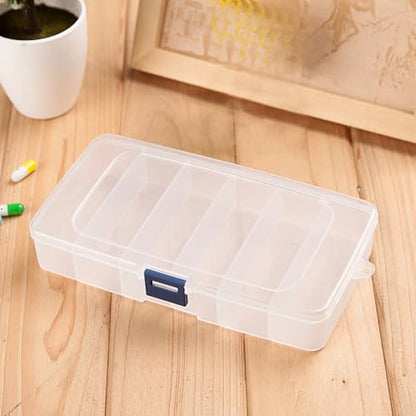 2 PACK Transparent Plastic Bead Organizers (6 Grids),Craft Organizers and Storage Beads Organizer, Art DIY, Crafts Jewelry Storage, Fishing Tackles, Size 7.48 x 3.94 x 1.38 in - size: 6 Grids