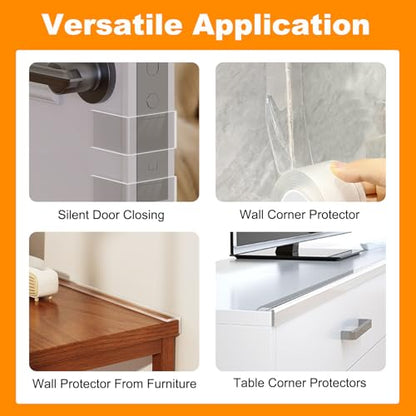 Clear Edge Protector Strip Sharp Edge Wrap Cover Tape,1.18 in x 9.84 FT,Self Adhesive Protective Bumper Guards for Cabinet Door Desk Glass Table Bed Furniture, Kitchen Countertop, Waterproof - size: 1.18in x 9.84FT