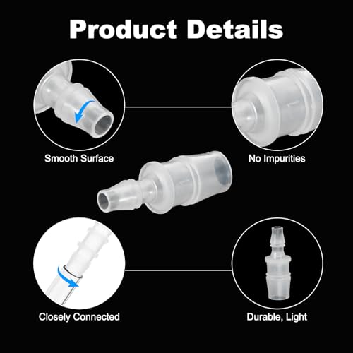 PATIKIL 1/2" x 1/4" Plastic Hose Barb Fitting, 2 Pcs Thru-Bulk Pipe Connectors Barbed Splicer Mender Joint Adapter Union for Aquarium Fuel Gas Liquid Air - size: 1/2" x 1/4"
