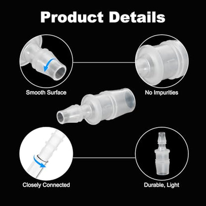 PATIKIL 1/2" x 1/4" Plastic Hose Barb Fitting, 2 Pcs Thru-Bulk Pipe Connectors Barbed Splicer Mender Joint Adapter Union for Aquarium Fuel Gas Liquid Air - size: 1/2" x 1/4"
