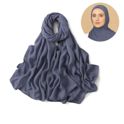 Premium Breathable Modal Cotton Hijab for Women, Lightweight, Non-Slip, Soft & Elegant Scarf for Everyday Wear - color: Dusty Periwinkle