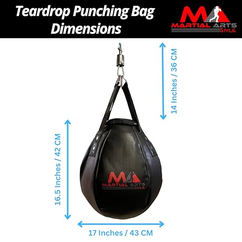 Wrecking Ball Punching Bag, Professional Boxing Teardrop Body Snatcher Bag for Training MMA Kickboxing Muay Thai, Round Shaped Heavy Bag (Unfilled)