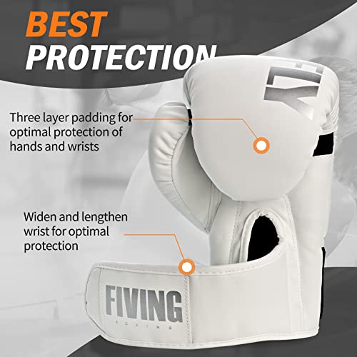 Boxing Gloves for Men&Women,Training,MMA,Sparring,Muay Thai,8oz-16oz - color: White, size: 10oz